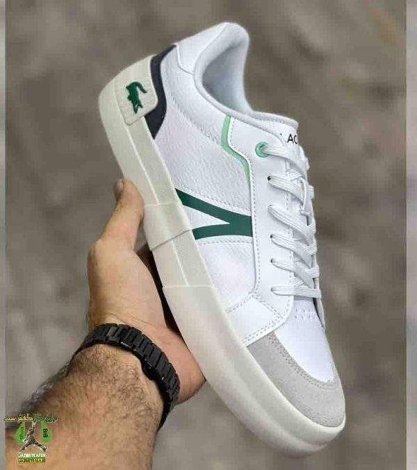 خرید کفش کتانی لاگوست سفید و لگو سبز مردانه